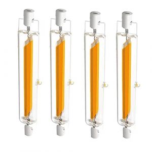 Tielag Ampoules 10W R7S LED 78mm Dimmable, R7S LED Ampoule Blanc Chaud 3200K, Ampoules COB Double Ended 1000LM, Ampoules R7S LED 78mm, &Eacute;clairage &agrave; Faisceau 360 &deg;, AC 220-240V, Paquet de 4 (Tielag, neuf)