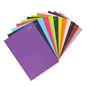 evelay Agenda journalier 2025 annuel complet une page par jour avec couverture rigide Violet Format A4 (Click-it-, neuf)