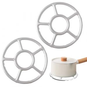 LQUYTA2 Pi&egrave;ces Support pour Br&ucirc;leur de R&eacute;chaud &agrave; Gaz Accessoires &Eacute;pais pour R&eacute;chaud &agrave; Gaz Anneau en Acier Inoxydable Cinq Pattes Antid&eacute;rapantes Support pour Petite Marmite Adapt&eacute; (Argent) (CCtunCanton O&Uuml;, neuf)