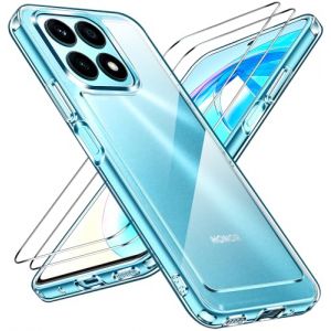 ivoler Anti-Jaunissement HD Clair Coque pour Honor X8a avec 2 Pi&egrave;ces Verre Tremp&eacute;, [Protection Militaire] Transparente &Eacute;tui de Protection Antichoc Mince Bumper Housse (AYRmall-AMFR, neuf)
