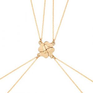 4 Filles Collier d'Amiti&eacute; Tr&egrave;fle &agrave; Quatre Feuilles,BFF Magn&eacute;tiques Colliers Pendentif Coeur,Best Friends Forever Cha&icirc;ne Colliers,Amiti&eacute; Saint-Valentin Cadeaux de Bijoux pour Enfants Femmes Amis S&oelig;urs (Mxcwir EU, neuf)