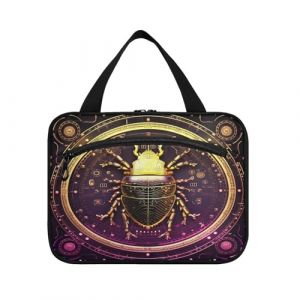 Linnyio Horoscope Abstrait Jaune Trousse de Toilette de Voyage Suspendue Maquillage,Grande Capacité Pliable Rangement Sacs de Lavage pour Femmes Filles (Linnyio, neuf)