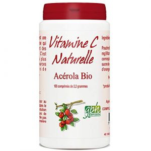 Vitamine C - Acérola Bio 1000 mg- 2,2 g- 100 comprimés (123PLANTES, neuf)