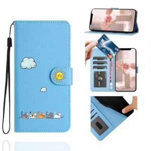 Jeffene Coque Portefeuille pour Samsung Galaxy A32 4G(6,4"),Étui à Rabat Housse en Cuir,Chat Pochette Carte Magnétique de Protection Cover Case Antichoc pour Samsung Galaxy A32 4G,Bleu (LUKASI, neuf)