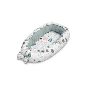 SENSILLO Nid d’Ange Bébé en Mousseline – Cocon pour Bébé jusqu'à 6 Mois – Pour le Lit, le Berceau – Tissu en Mousseline et Coton avec Rembourrage en Silicone – 80x45 cm – Hérisson Émeraude (IKS 2 Group, neuf)