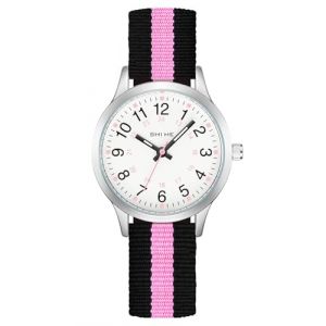 CIVO Montre Enfant Fille Garcon: Rose Noir Montre Bracelet en Nylon - Analogique Montres Adolescent Facile &agrave; Lire &Eacute;tanche Lumineux Cadeau Fille 4-12 Ans (YIRAN Fashion, neuf)