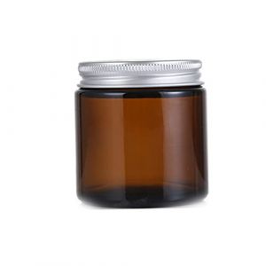 1 paquet de bocaux ronds en verre ambré vides avec couvercles blancs, récipients cosmétiques vides, bocaux en verre parfaits pour les cosmétiques et les lotions à la crème pour bougies (100 ml), bocau (thouandWei, neuf)