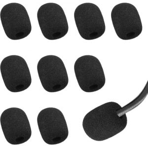 Lot de 10 Noir Bonnette Micro Casque, Mousse Micro Casque Moto,Mini Microphone Casque Pare-brise Mousse,pour microphone de casque,Protection contre le vent (MR HENRY SAVAGE LTD, neuf)