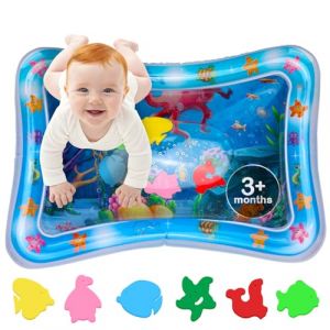 Tapis Eau Bebe Eveil - Tapis d'&Eacute;veil et de Jeux - Tapis Sensoriel B&eacute;b&eacute; Gonflable - Jeu B&eacute;b&eacute; - Tapis d&rsquo;Eau Sensoriel B&eacute;b&eacute; - Jouet d&rsquo;Eau B&eacute;b&eacute; 100% Sans BPA & Non Toxique - PAC3 - Bleu - Avec Maman (KLIM Technologies France, neuf)