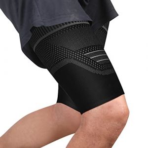 Manchon de Compression Cuisse pour Femmes et Hommes 2 Pièces Compression Supports de Cuisse Respirant Bandage Cuisse Soulager Douleurs Ischio Jambiers, Tensions Musculaires, Sport (Noir, XL) (RUILAIBAO US, neuf)