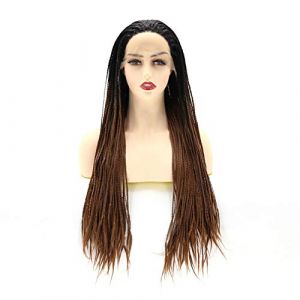 Perruques Synthétiques Avant Micro-Tissées Marron Ombré, Adaptées Aux Femmes Noires Et Afro-Américaines Tissées Au Milieu, Perruque Avant Synthétique 13 X 4, 22 Pouces (22 Pouces) (ydxdsp, neuf)