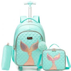 HTgroce Cartable Fille Primaire cm1 Roulette Sac a Roulette Fille CM2 Sac à Dos à roulettes, Cartable de Voyage et Scolaire à roulettes ce1 (Lldaily EUR, neuf)