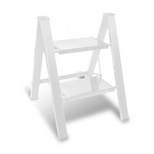 Eulenke Échelle pliable à 2 marches - Légère - Pliable - Escabeau debout - Marchepied en aluminium - Antidérapante - Avec protection à rabat - Échelle pliante pour la maison, la cuisine - Charge (ZZQRAME, neuf)