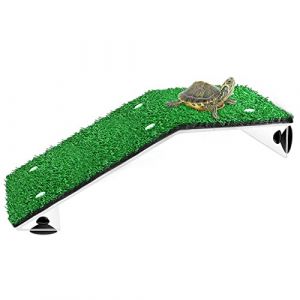 Yeeda Plateforme de tortue, accessoires pour tortue, rampe pour tortue, rampe d'herbe, aménagement paysager pour reptile grenouille Terrapin (DeciSan, neuf)