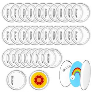 30 Pi&egrave;ces Faire Ses Badges Personnalis&eacute;s, 58mm Badge &agrave; &Eacute;pingle Acrylique, Machine &agrave; Boutons &agrave; Personnaliser, &eacute;pingler Badge Rond Transparent avec &eacute;pingle pour Badges de Bricolage DIY (ShanZhuMaoYi, neuf)