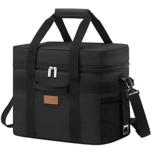 Lifewit Sac Isotherme 20L, Grand Glaciere Souple Isotherme pour Repas Homme & Femme, Sac Pique Nique Portable avec Plusieurs Poign&eacute;es pour Pique-Nique, Camping, Barbecue, Noir (Lifewit Home FR, neuf)