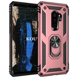 KOUYI Coque pour Samsung Galaxy S9 Plus,Double Couche Renforc&eacute;e D&eacute;fense Militaire Anti-Chute Bumper TPU Silicone Antichoc Armure Housse Etui avec Anneau Support pour Samsung Galaxy S9 Plus (Or Rose) (Kouyi EU Store, neuf)