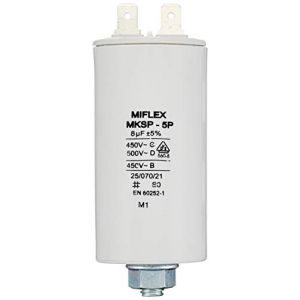 Miflex Condensateur de démarrage Condensateur Moteur 8 µF 450 V 35 x 65 mm connecteur M8 8 µF (ST-Vertrieb, neuf)