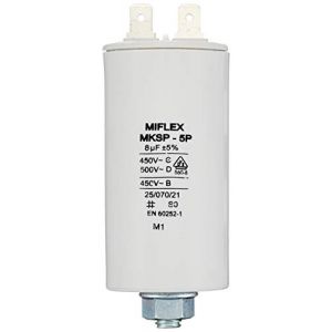 Miflex Condensateur de démarrage Condensateur Moteur 8 µF 450 V 35 x 65 mm connecteur M8 8 µF (IT-Tronics GmbH, neuf)