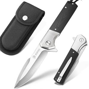 NedFoss BEAST couteau pliant, clip ceinture couteau, d2 acier couteau survie, manche en G10, longueur de la lame 10cm, avec &eacute;tui en nylon, Id&eacute;al pour la survie, la chasse, les cadeaux (AlonaMagic, neuf)