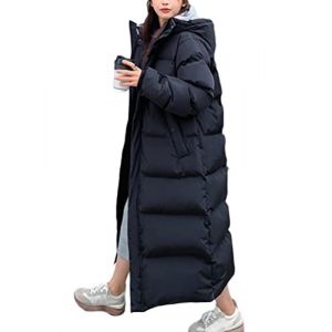 ORANDESIGNE Manteaux Duvet Femme Doudoune Longue Manteau Hiver Manteau Zippé épais Chaud Parka Blouson avec Capuche Fourrure Grande Taille Duvet en Coton B-noir XL (ORANNER EU, neuf)