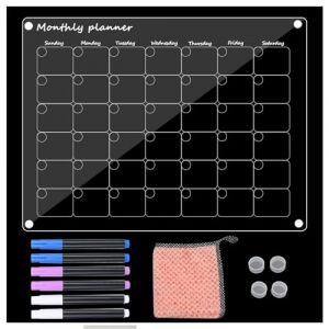 XTDMJ Calendrier pour réfrigérateur, calendrier magnétique en acrylique pour réfrigérateur, calendrier transparent pour mois, tableau magnétique mensuel pour liste à faire, 40*30 (fuzhoushixintengdianzishangwuyouxiangongsi, neuf)