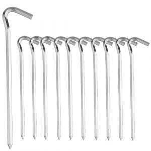 10 pièces Piquets de Tente, 18cm Crochet de Tente Camping Sardines de Fixation Sol en Alliage d'aluminium pour Le Camping et l'extérieur Pique-Nique Randonnée Pêche Jardinage (GLRRECOM LTD, neuf)