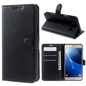 COPHONE&reg; Etui Coque Housse de Protection Noir en Cuir pour Samsung Galaxy J7 2016 J710 Etui porteufeuille Noir Haute qualit&eacute; pour Samsung J7 2016 J710 (CoPhone, neuf)