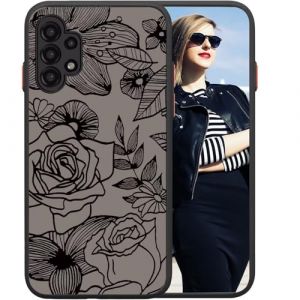 POUHYE Coque pour Samsung Galaxy A32 5G Etui, Case de Protection Antichoc en Silicone Souple, Coque Mate Translucide Anti-Rayures Dur PC, Housse Protéger L'appareil Photo, 3D Imprimé Rose Design (SUPGUARD-EU, neuf)