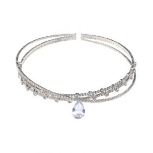 UYRVAPE Couronne Bandeau Cheveux Strass Bandeau de Mariage Strass Cristal Diad&egrave;me Argent, Accessoires Cheveux Mariage, Cristal de Mari&eacute;e Diad&egrave;me Feuille Couronne Front Bandeaux pour Mariage (XU YANG DE DIAN, neuf)