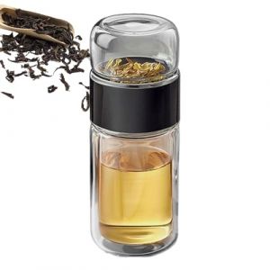 Infusifie Infuseur &agrave; th&eacute;, nouvelle bouteille d'infuseur &agrave; th&eacute; en verre 2025, infuseur &agrave; th&eacute; intelligent 3 en 1, tasse &agrave; th&eacute; isolante &agrave; double couche, bouteille de th&eacute; avec s&eacute;paration du th&eacute; et (mojita, neuf)