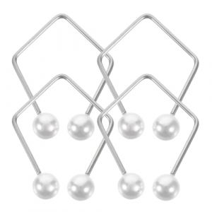 Healvian Pinces &agrave; Fossettes pour Joues 4 Pi&egrave;ces en Perles Imitation Blanches et Alliage de Titane Appareil d'Exercice Facial Unisexe pour Cr&eacute;er Fossettes Naturelles Confort Usage (Pxinyao, neuf)