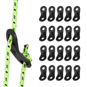 WeddHuis 20 Pièces Tendeur de Corde en Alliage d'Aluminium,Crochet Ajusteur de Corde Durable Antidérapant pour Tente,Bâche,Randonnée,Camping (39 * 16 mm) (UAB LIDMIBI LT, neuf)