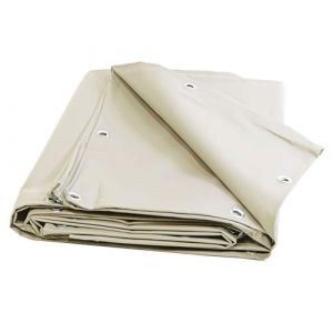 Tecplast Toile Pergola Ivoire 3x4,5 m XP640PR - Garantie 10 Ans - Bâche Pergola ou Tonnelle étanche en PVC - Made in France (BACHES DIRECT, neuf)