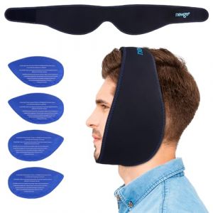NEWGO Poche de glace pour m&acirc;choire, Poche de glace dent de sagesse, Sac de Gel Glace Compresses chaud et froid r&eacute;utilisables pour M&acirc;choire Visage T&ecirc;te et Menton, TMJ, dents de sagesse, 4 Poches de Gel (BK Newgo, neuf)