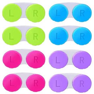 Paquet de 8 &eacute;tuis &agrave; lentilles de contact, lentilles de contact color&eacute;es, &eacute;tui &agrave; lentilles de contact portable, &eacute;tui &agrave; lentilles de contact de voyage &eacute;tanche, parfait pour l'hygi&egrave;ne en d&eacute;placement (UAB "DAFUHUA LT", neuf)