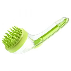 Dog Bath Brush, Pet Massage Comb, Silicone Bristle Cleaner, Built-In Shampoo Dispenser, Ergonomic Grip Design, Perfect for Puppy Grooming, Kitten Care, Small Animal Bathing (Yayich, neuf)