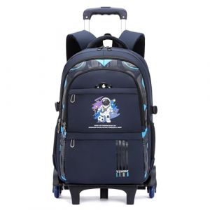 Amythe Sac a Dos à Roulette Garcon, 28 L Cartable Garcon a roulettes, Sac D'école Collège et Primaire pour Enfants 9 à 16 Ans, 6 Roues pour L'école, Voyages et Loisirs, Bleu (Amythe, neuf)