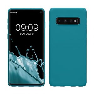 kwmobile Housse Compatible avec Samsung Galaxy S10 Coque - Housse de t&eacute;l&eacute;phone Protection Souple en Silicone - p&eacute;trole Mat (SX-Commerce, neuf)