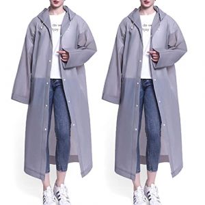 MCOLAFU Poncho Pluie, 2 Pièces Poncho Impermeable, RéUtilisable Poncho EVA Pluie Femme et Homme, Anti-Pluie Ponchos Pluie à Capuche Respirant Cape De Pluie pour Adulte pour Camping et Randonnées (Cai-Dan, neuf)