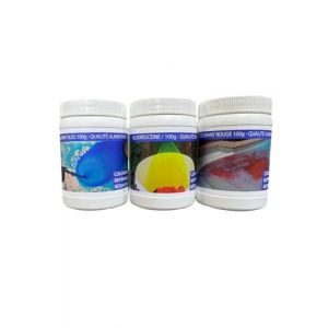 Pack 3x 100 g Fluoresc&eacute;ine & Colorants Tra&ccedil;age (Vert, Rouge, Bleu) &ndash; D&eacute;tection de fuites, Rep&eacute;rage r&eacute;seaux eau, tra&ccedil;age canalisations &ndash; Poudre Soluble (GR-MATERIEL, neuf)