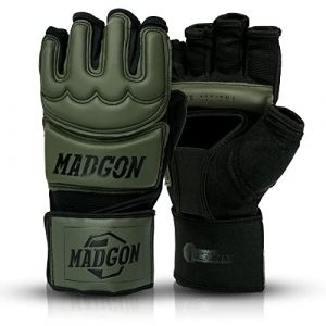 MADGON Gants de Boxe et MMA Professionnels &ndash; Gants MMA Qualit&eacute; Pro - Fabrication Haute Qualit&eacute; - pour Boxe, Entra&icirc;nement, Sac de Frappe, Combat Libre, Grappling et Arts Martiaux - Gants Boxe (Martial Sports, neuf)
