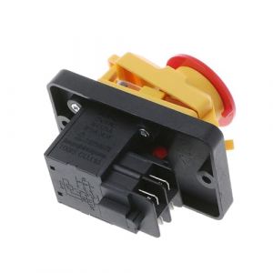 Bouton poussoir commun KJD12 12 A 250 V 4 pôles Commande de touches légère en plastique pour interrupteur à bouton-poussoir dans l'atelier de bois (Before Long, neuf)