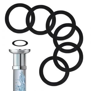 6 Pcs Rondelles en Caoutchouc avec Joint Torique, Caoutchouc Plat Rondelle, OD 55mm, ID 41mm, Joint Bonde Evier pour Bassins D'eaux Usées, Tuyau D'évier de Cuisine, Tuyau D'évacuation(Noir) (Terraxis-EU, neuf)