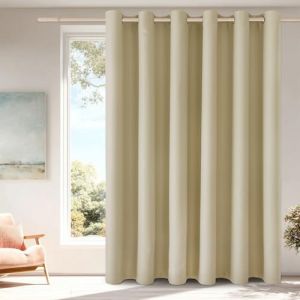 Hiasan Rideau Separation de Piece, Rideau Occultant &agrave; &oelig;illets, Lumineux Bloquer pour Maison Chambre Salon Bureau, 1 Piece, 203 x 213 cm (L x H), Beige (Hiasan, neuf)