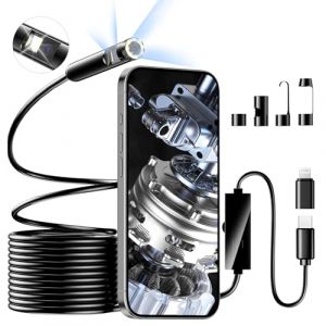 Cam&eacute;ra d'inspection Endoscopique Serpent 1920P HD, Endoscopique D'inspection &agrave; Double Lentille, Endoscopique Type C de port&eacute;e avec 8+1 Lumi&egrave;res LED pour Smartphone Android et iOS, iPhone, iPad (5M) (duoguadianWangOu, neuf)