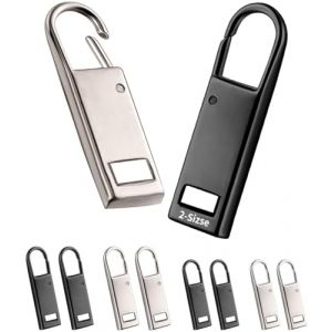 Tirettes de Réparation Fermeture Eclair, Tirette fermeture eclair remplacement, Tirette fermeture eclair, Valise, Sac A Dos, Languette De Réparation Pour Zipper (Noir/Argent) (Dian Sheng Zhi Neng, neuf)