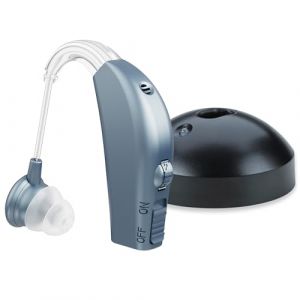 Amplificateur auditif numérique - Amplificateur de son pour amélioration de l'audition personnelle avec une autonomie de plus de 500 heures, bleu moderne, par MEDca (RockDealer, neuf)