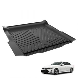 3W Tapis de Coffre Compatible avec BMW Série 3 G20 2019-2025(Empattements Standard), Bac de Coffre en TPE Adapté aux Chiens, Accessoire Imperméable et Antidérapant pour Voiture BMW (Sunshine-City, neuf)