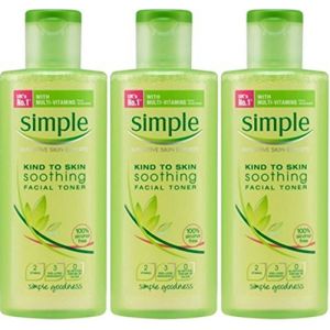 Lot de 3 produits Tonifiants et Adoucissants Simples pour le Visage 200 mL (BRITISH GOOD'S, neuf)